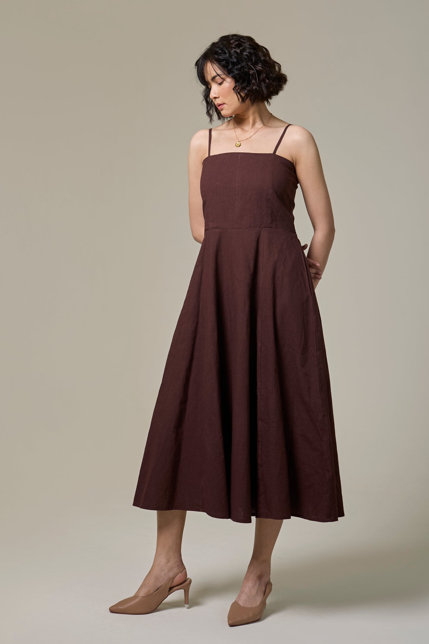 Mocha Brown Strappy Dress