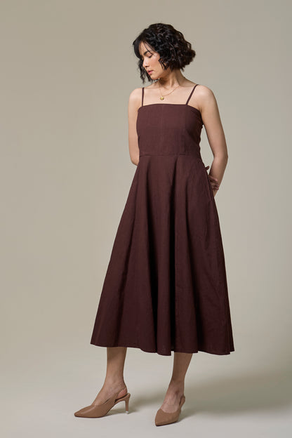 Mocha Brown Strappy Dress