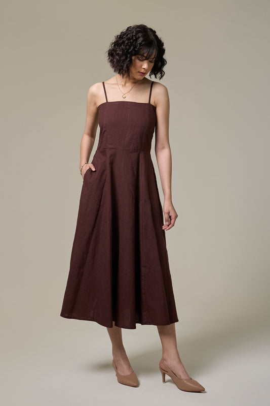 Mocha Brown Strappy Dress