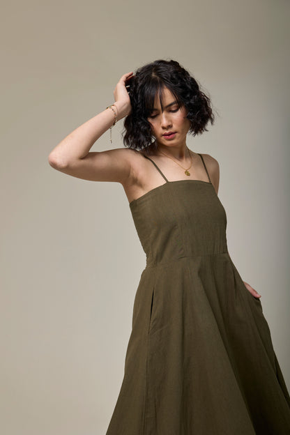 Forest Fern Strappy Dress