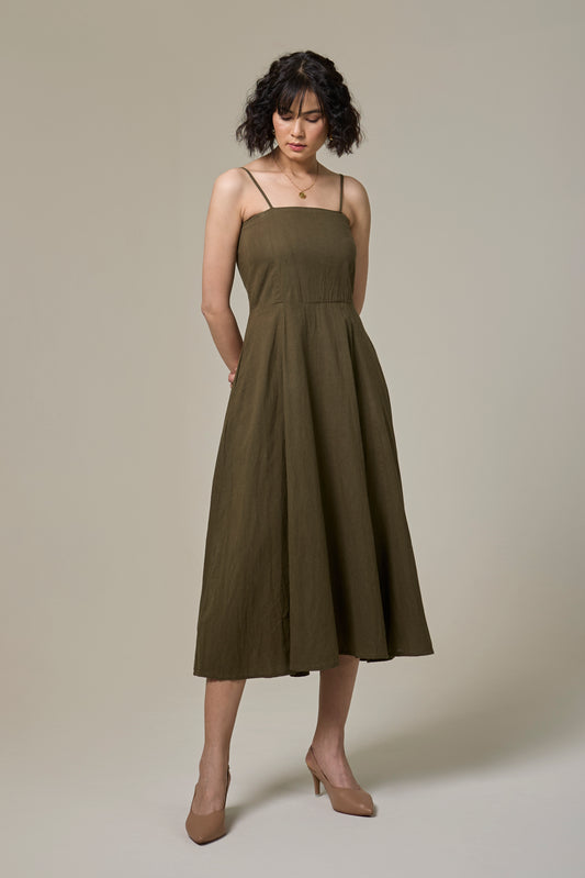 Forest Fern Strappy Dress