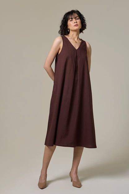 Mocha Brown A-Line Dress