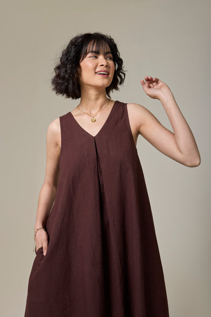 Mocha Brown A-Line Dress