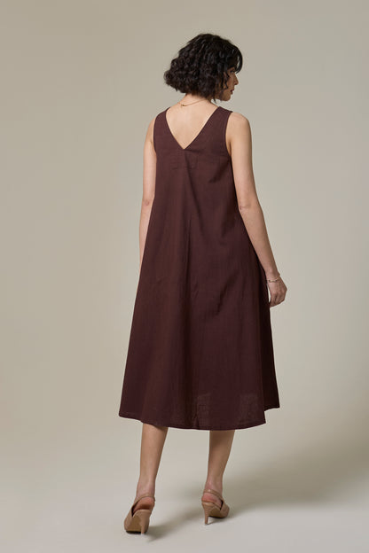 Mocha Brown A-Line Dress
