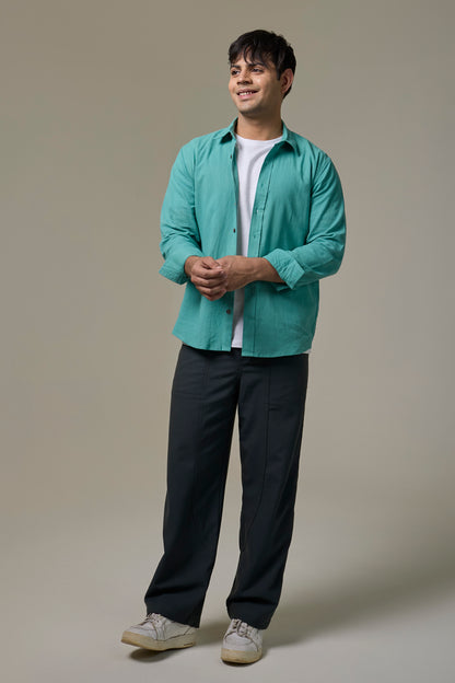 Seafoam Cotton Linen Shirt