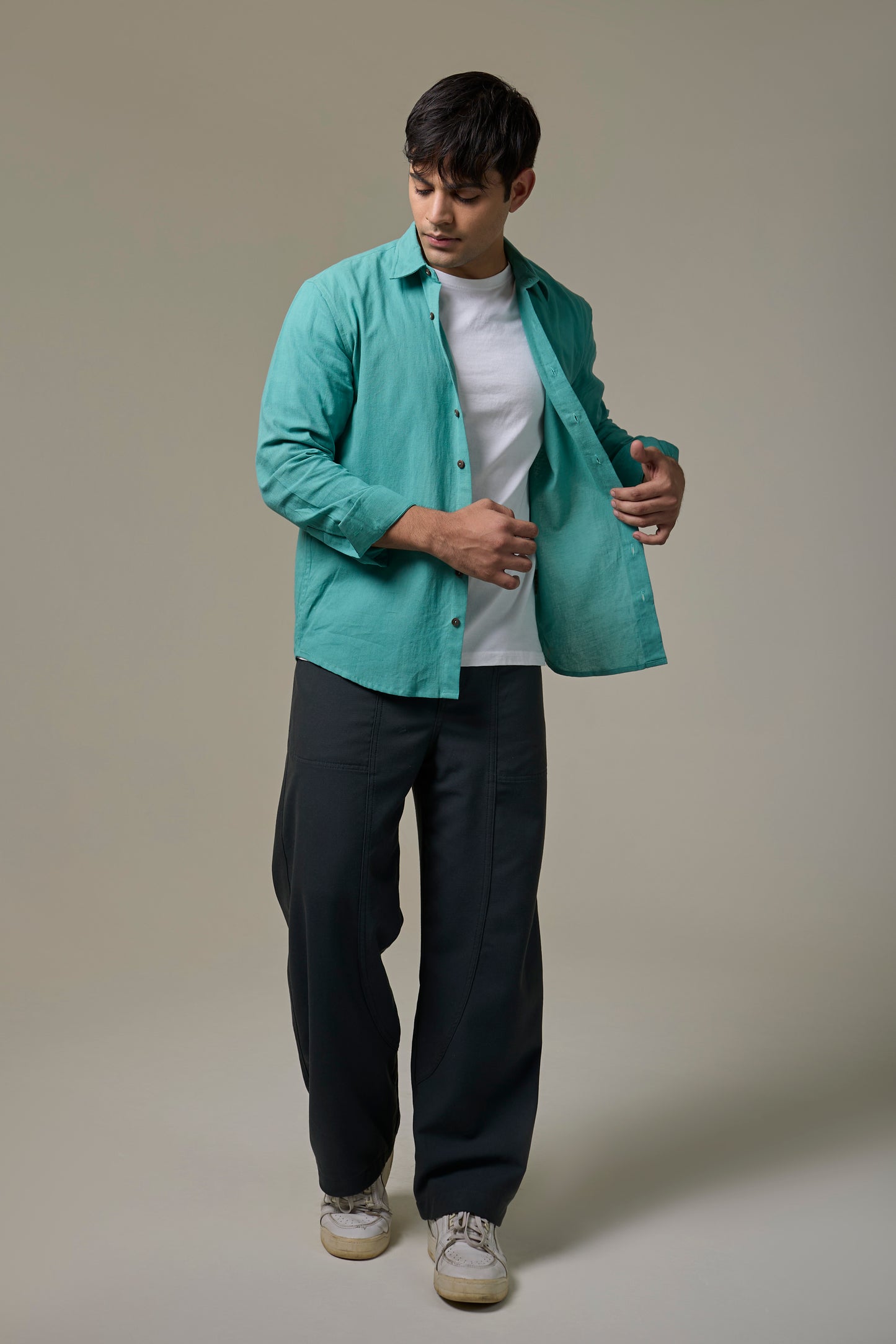 Seafoam Cotton Linen Shirt