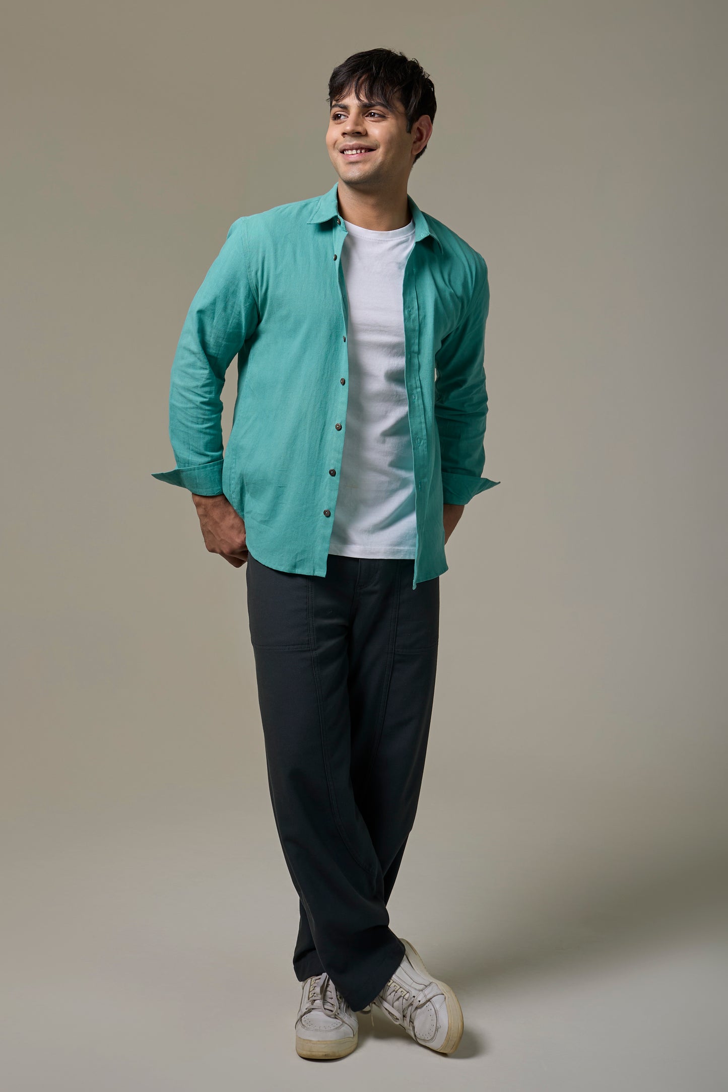 Seafoam Cotton Linen Shirt