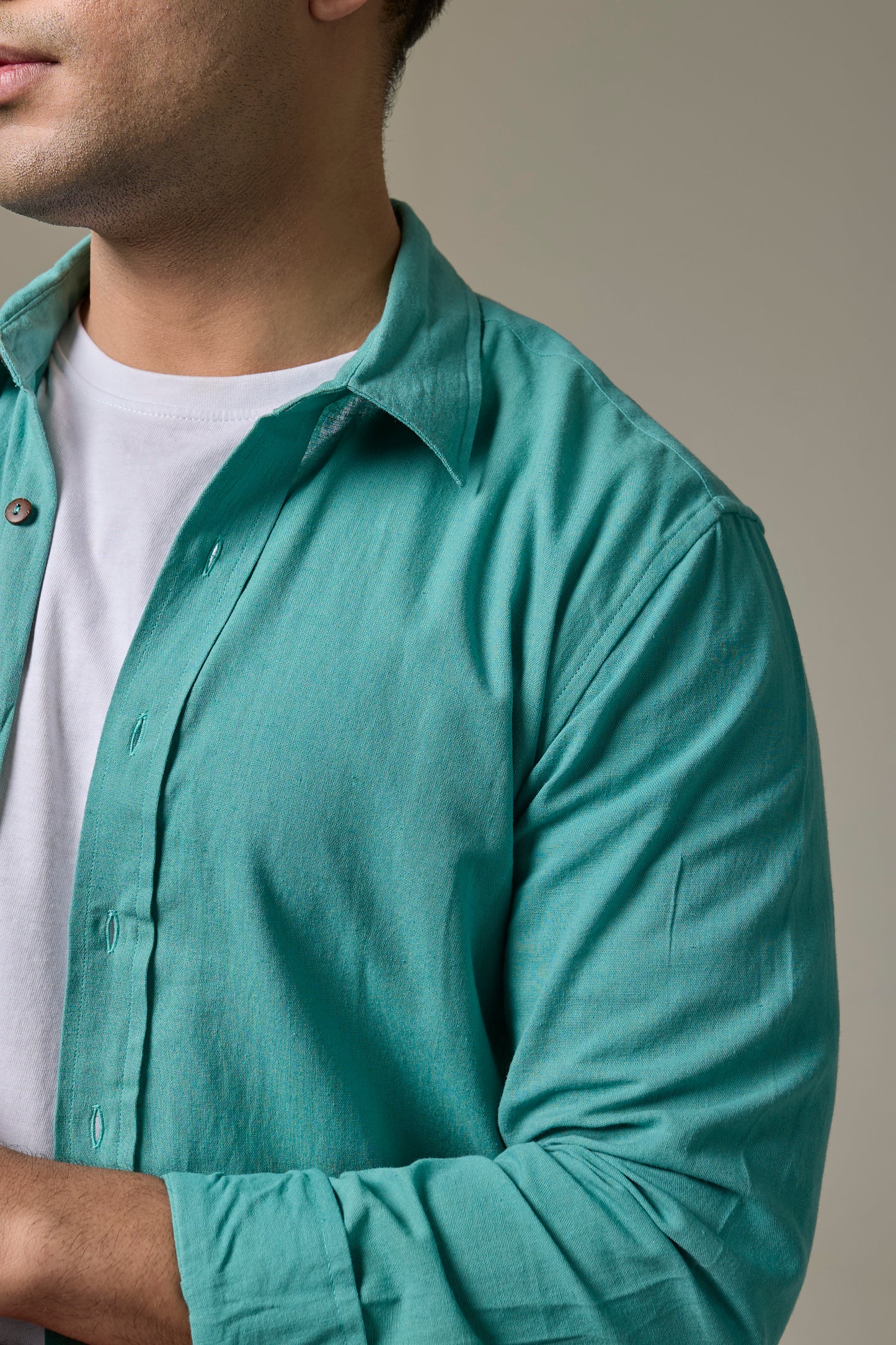 Seafoam Cotton Linen Shirt