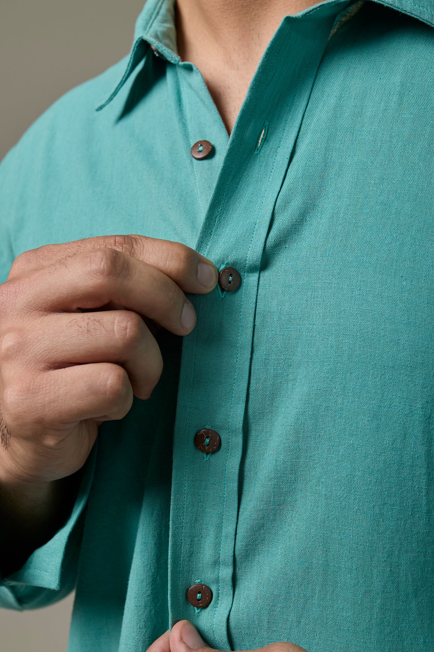 Seafoam Cotton Linen Shirt