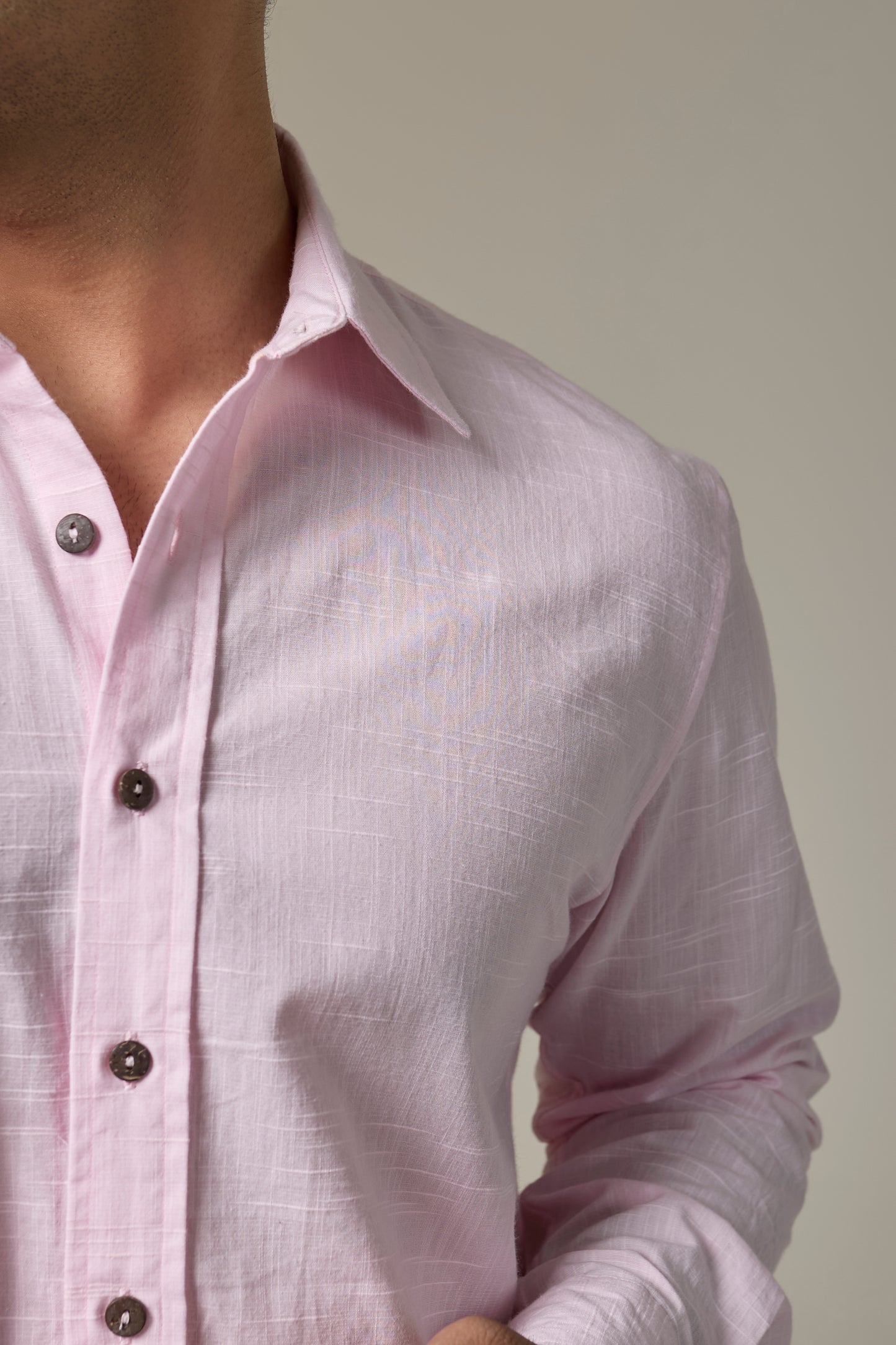 Rose Mist Cotton Slub Shirt