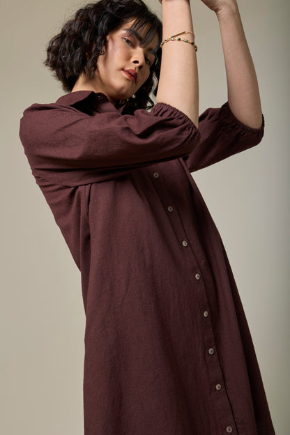 Mocha Brown Shirt Dress