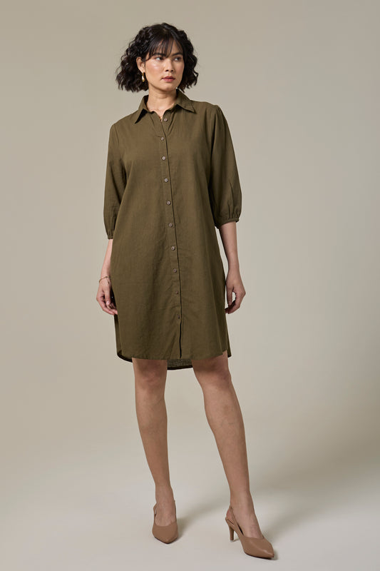 Forest Fern Shirt Dress