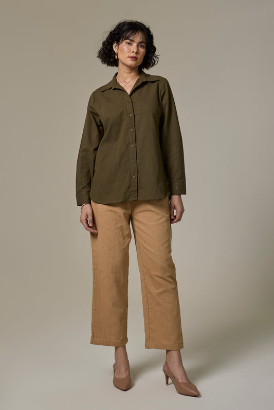 Forest Fern Cotton Linen shirt