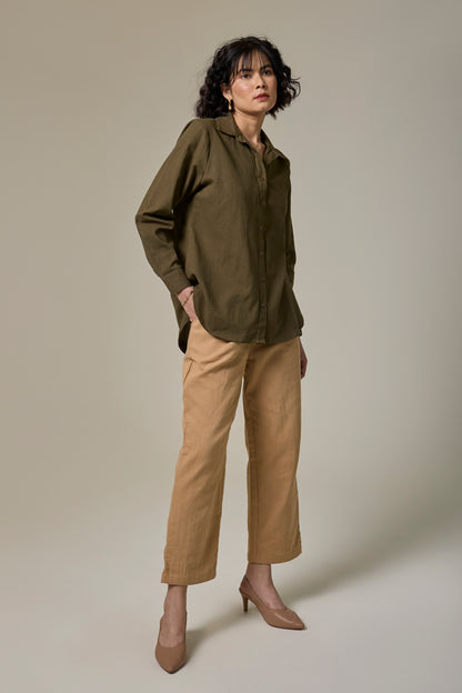 Forest Fern Cotton Linen shirt