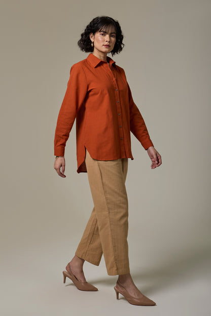 Terracota Cotton Linen Shirt