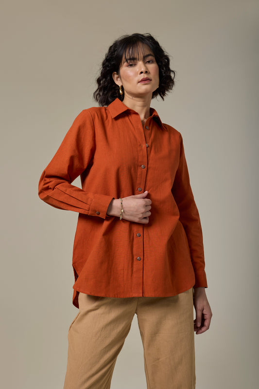 Terracota Cotton Linen Shirt