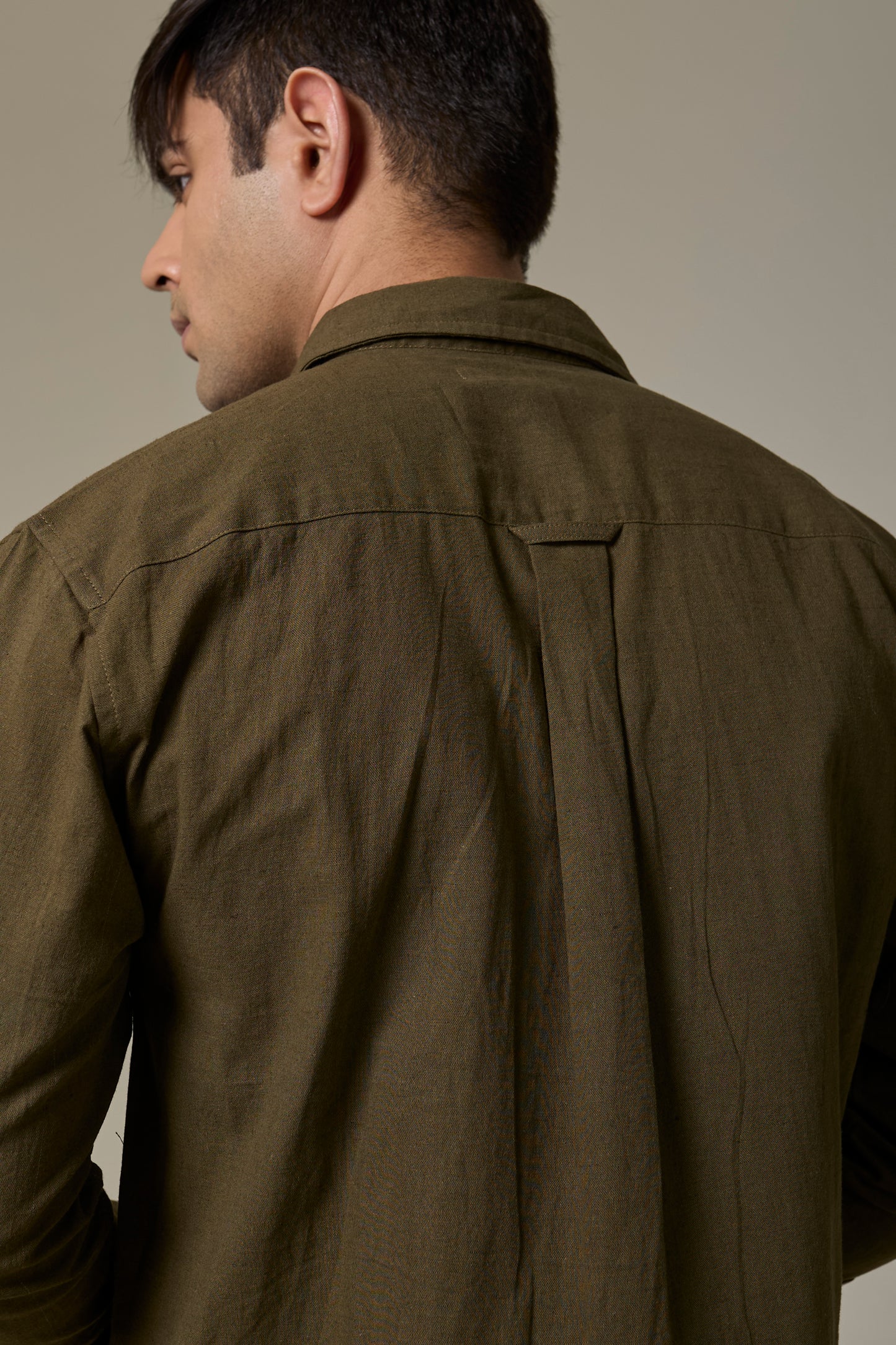 Wild Olive Cotton Linen Shirt