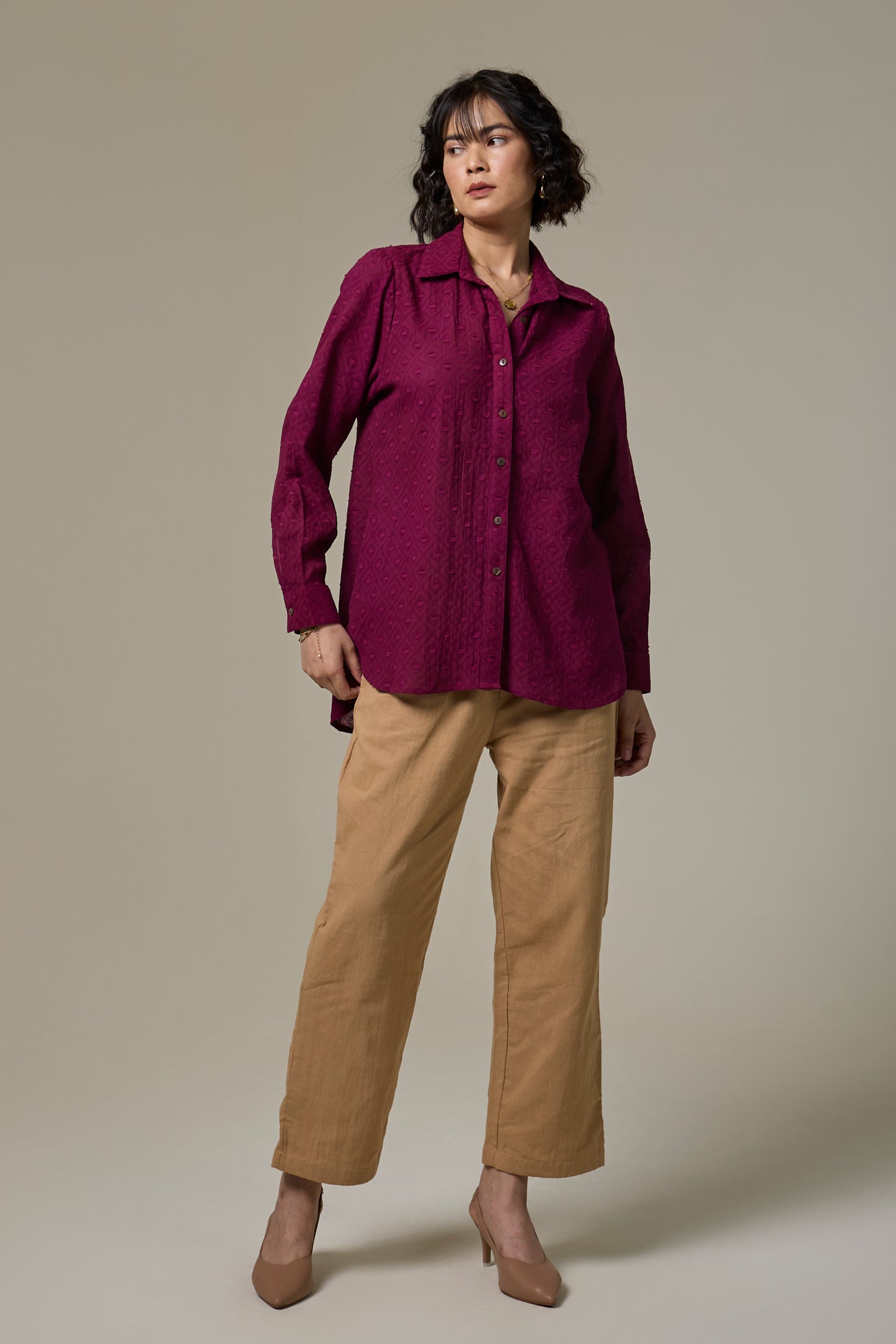 Mulberry Cotton Textured Shirt