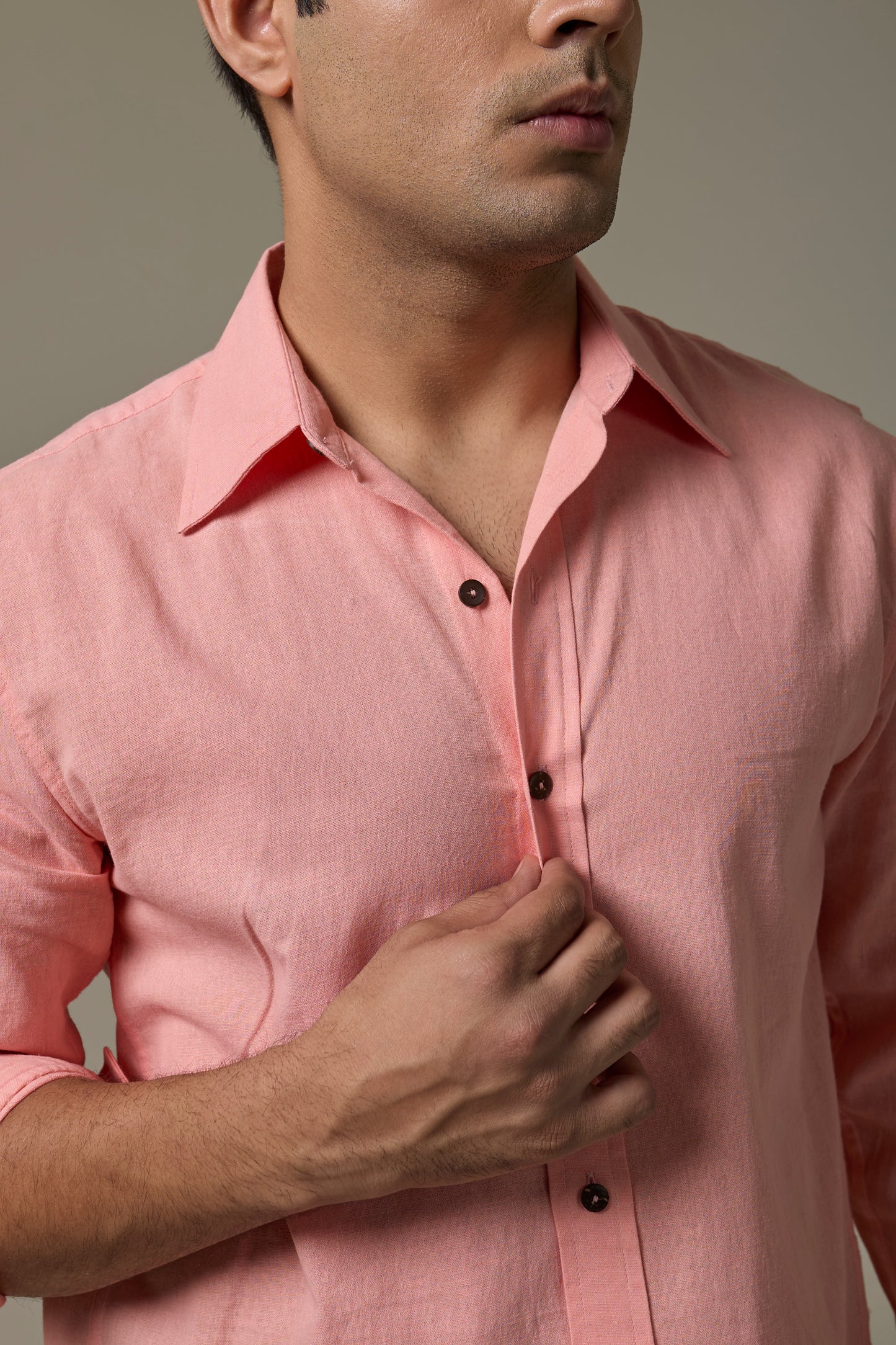 Blush Cotton Linen Shirt