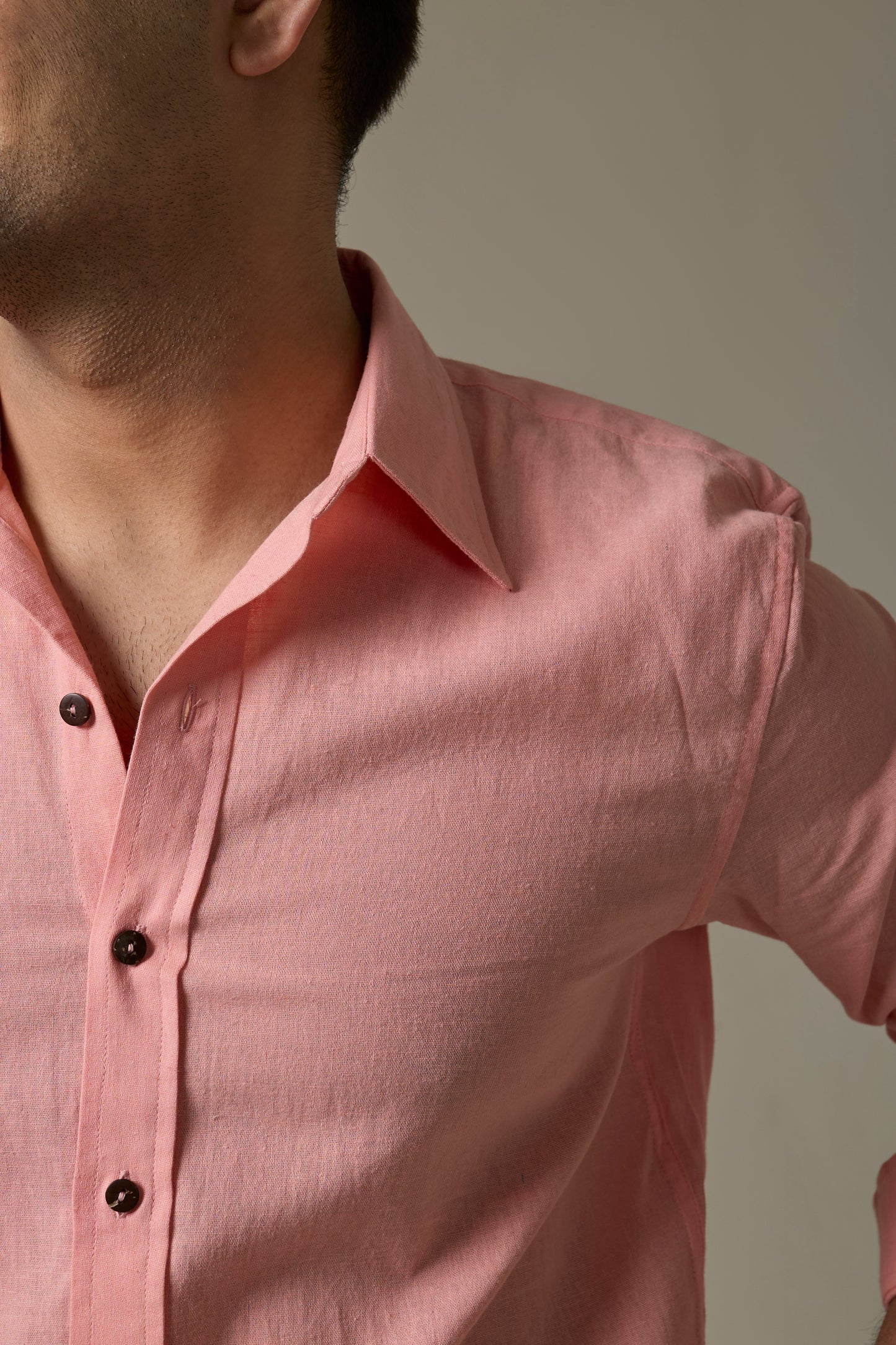 Blush Cotton Linen Shirt