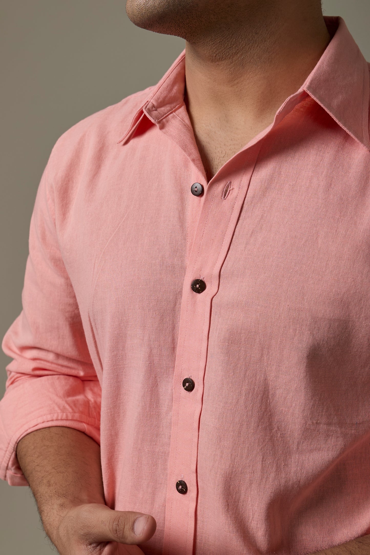 Blush Cotton Linen Shirt