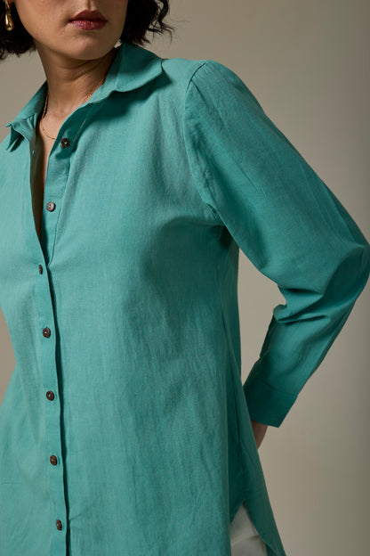 Sea Mist Cotton Linen Shirt