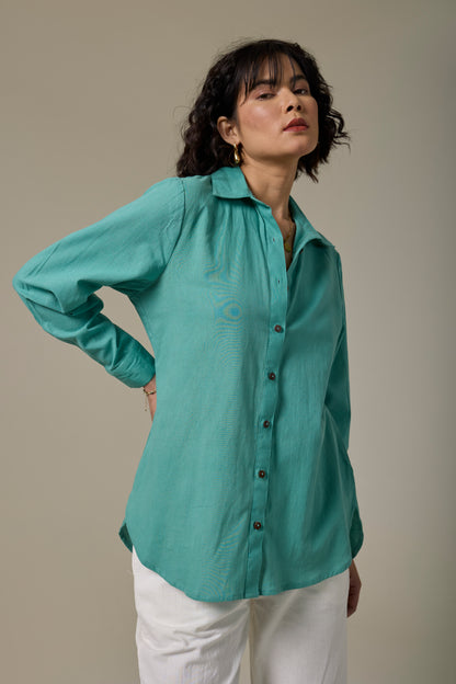 Sea Mist Cotton Linen Shirt