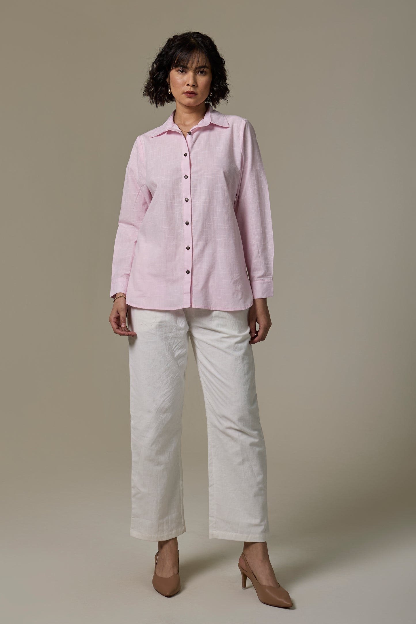 Pearl Pink Cotton Slub Shirt
