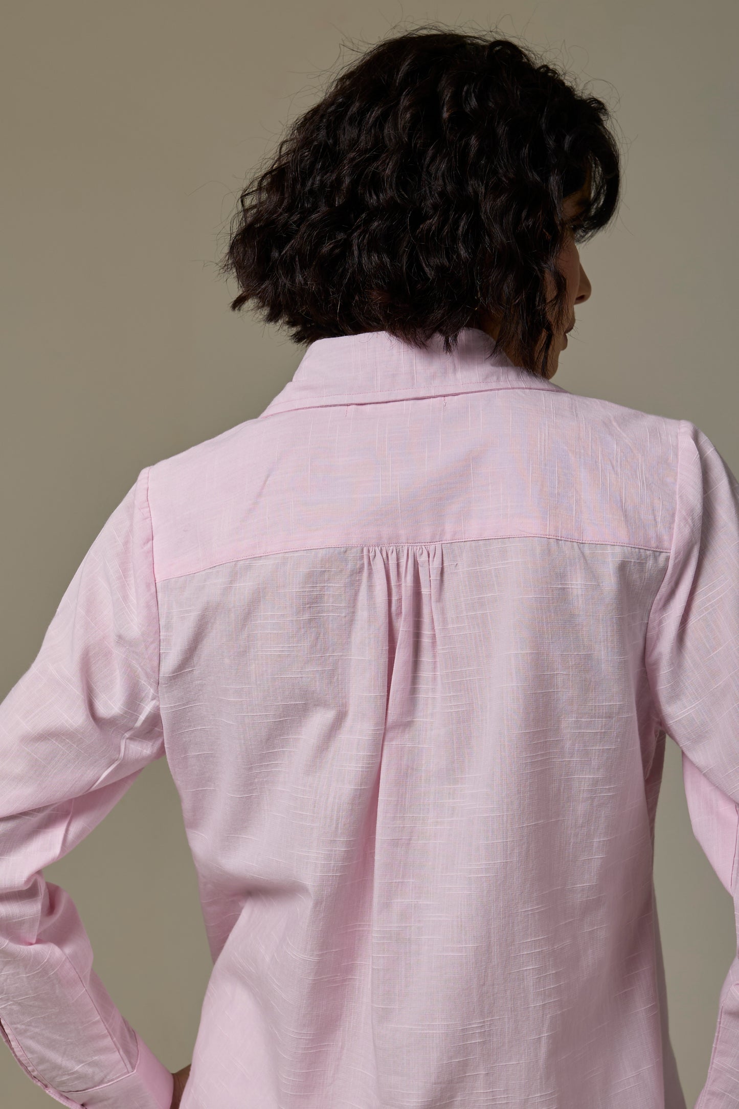 Pearl Pink Cotton Slub Shirt