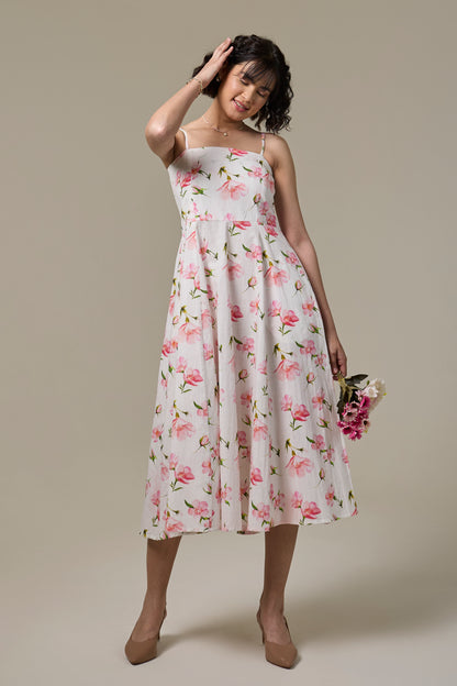 White Cherry Strappy Dress