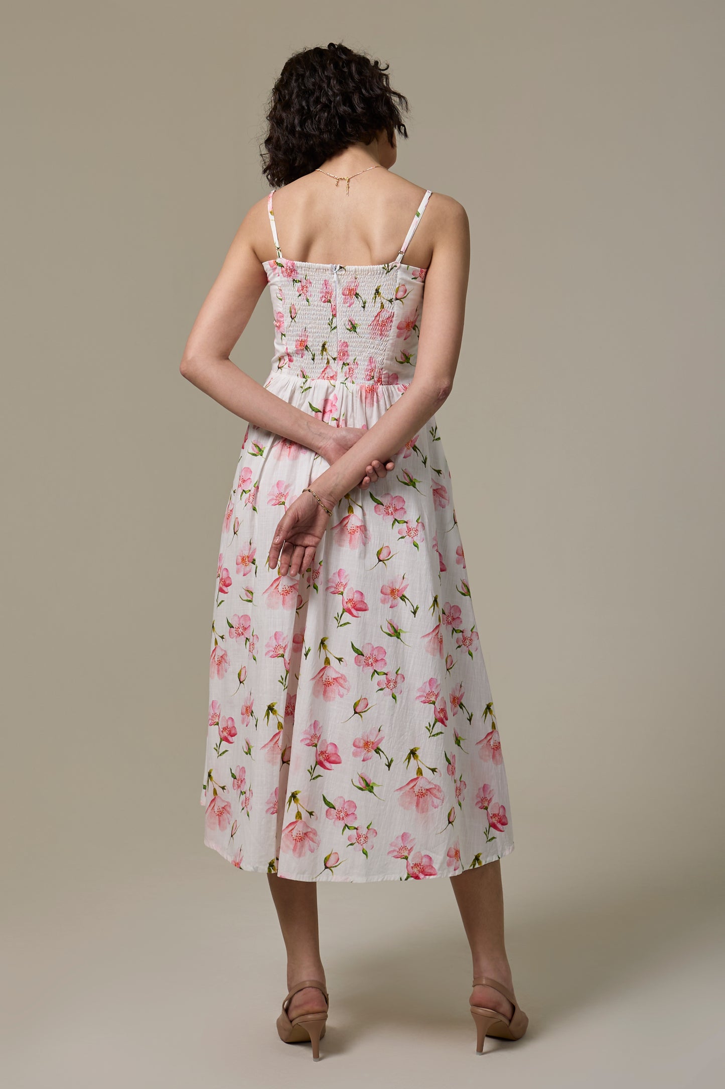 White Cherry Strappy Dress