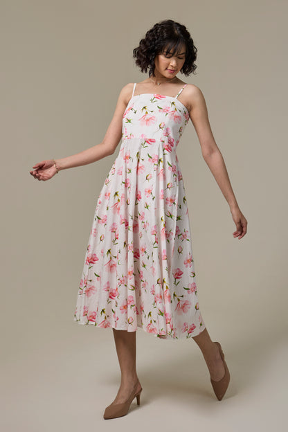 White Cherry Strappy Dress