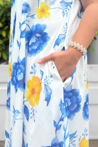 Blue Reverie A Line Dress