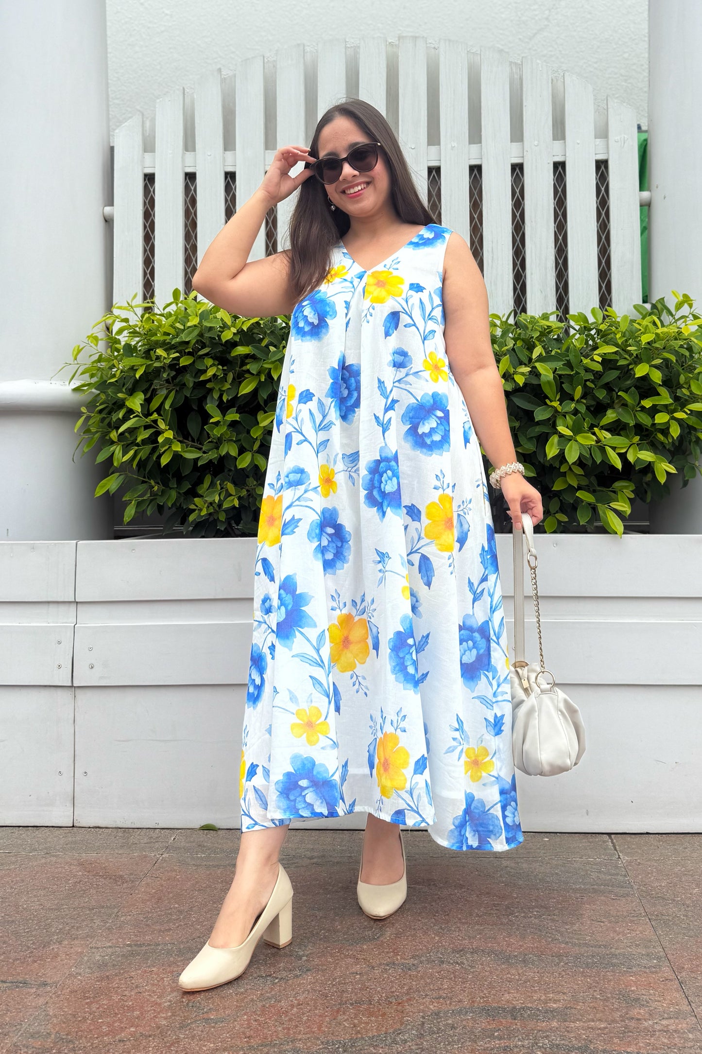 Blue Reverie A Line Dress