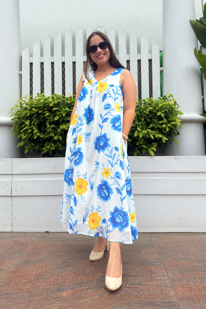 Blue Reverie A Line Dress