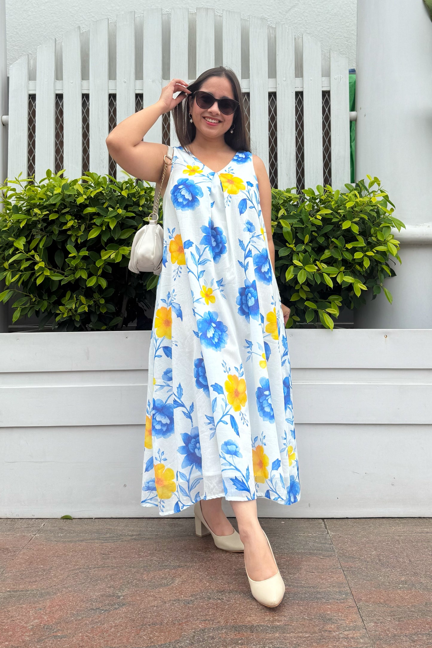 Blue Reverie A Line Dress