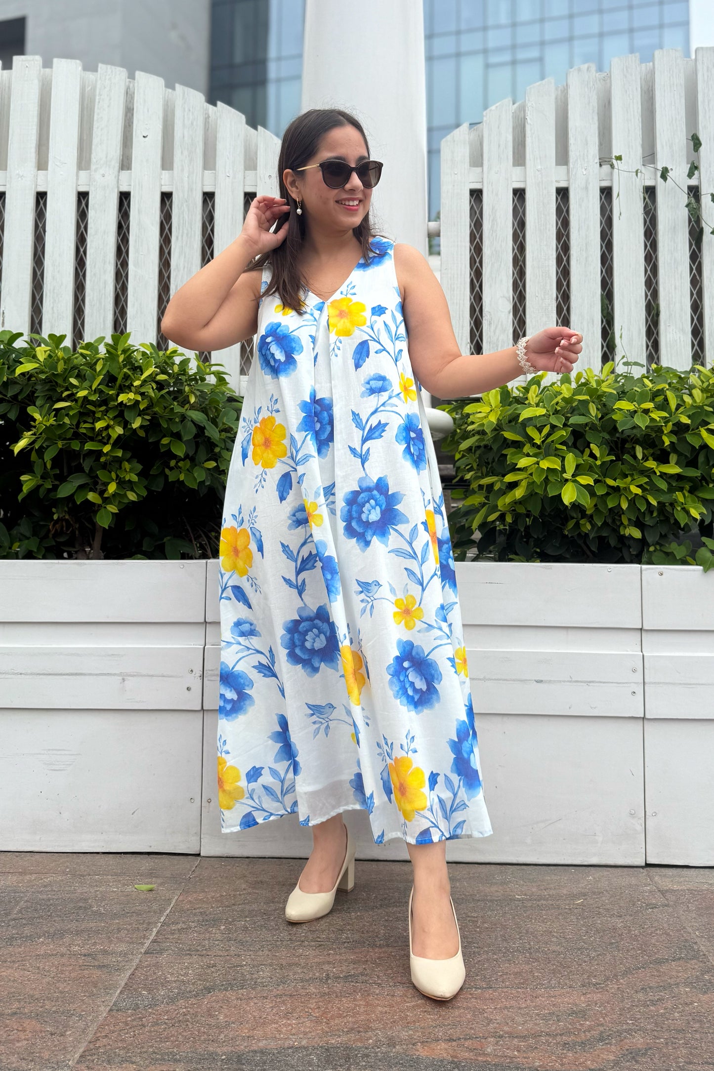 Blue Reverie A Line Dress