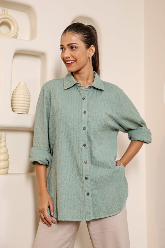 Mint Mojito Seersucker shirt