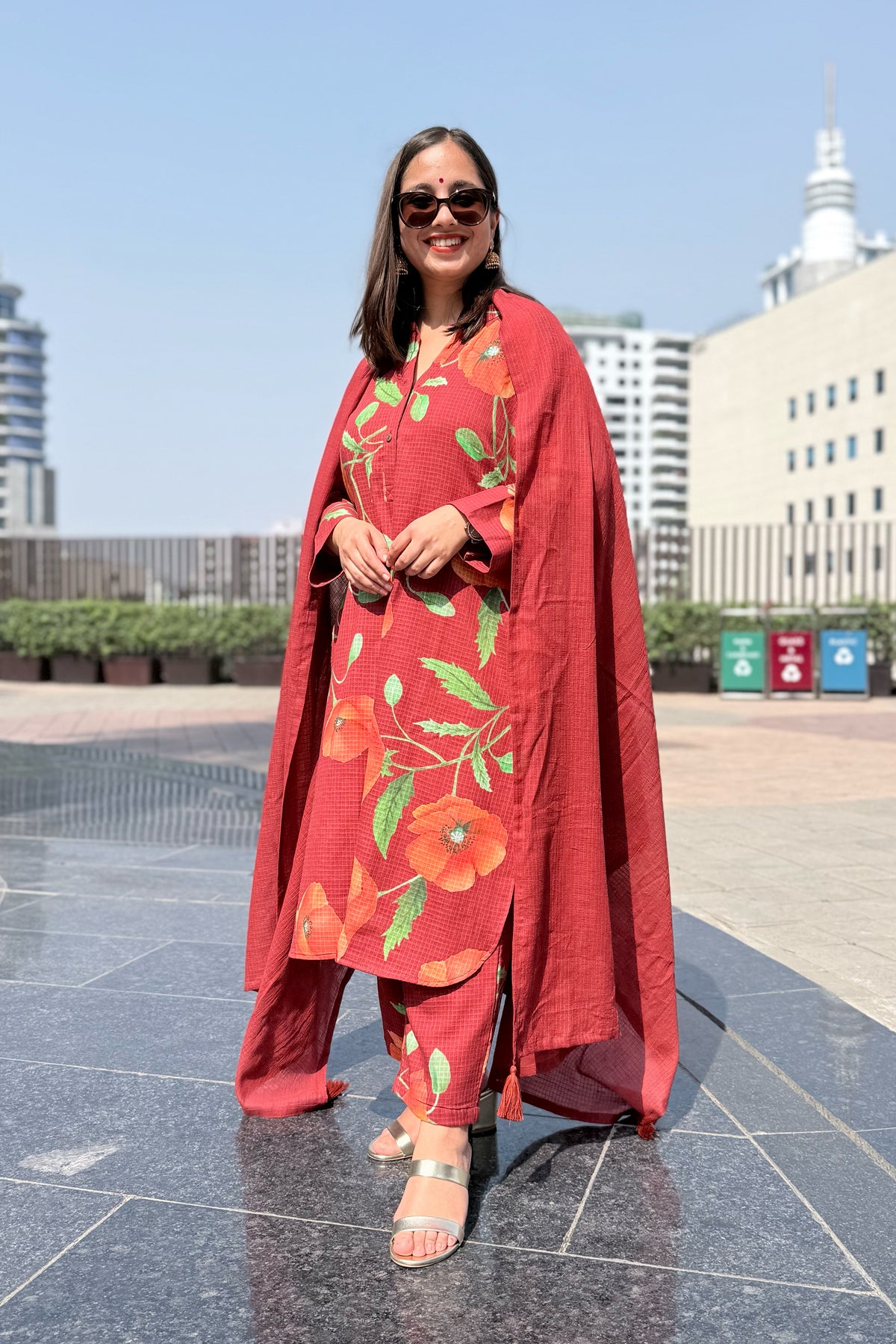 Poppy Wine Kurta Set