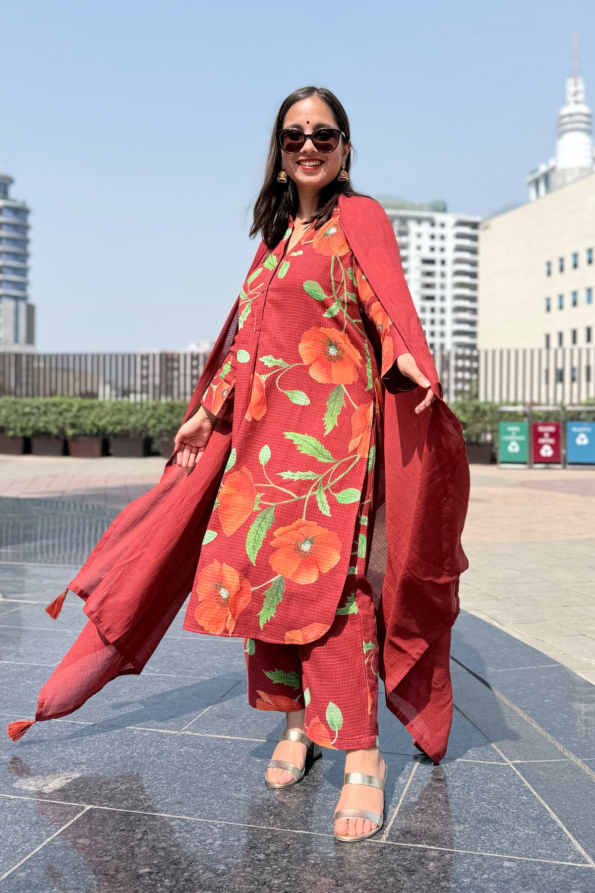 Poppy Wine Kurta Set