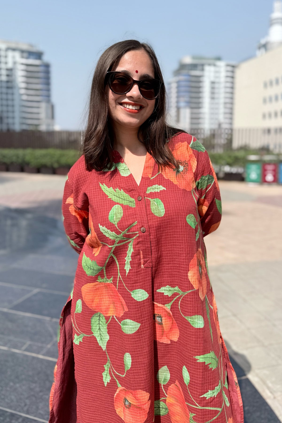 Poppy Wine Kurta Set
