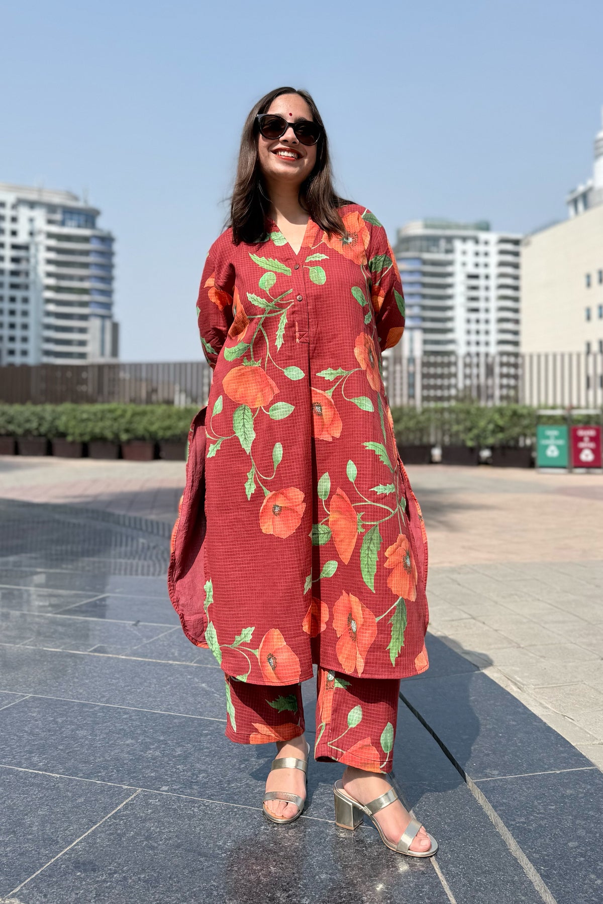 Poppy Wine Kurta Set