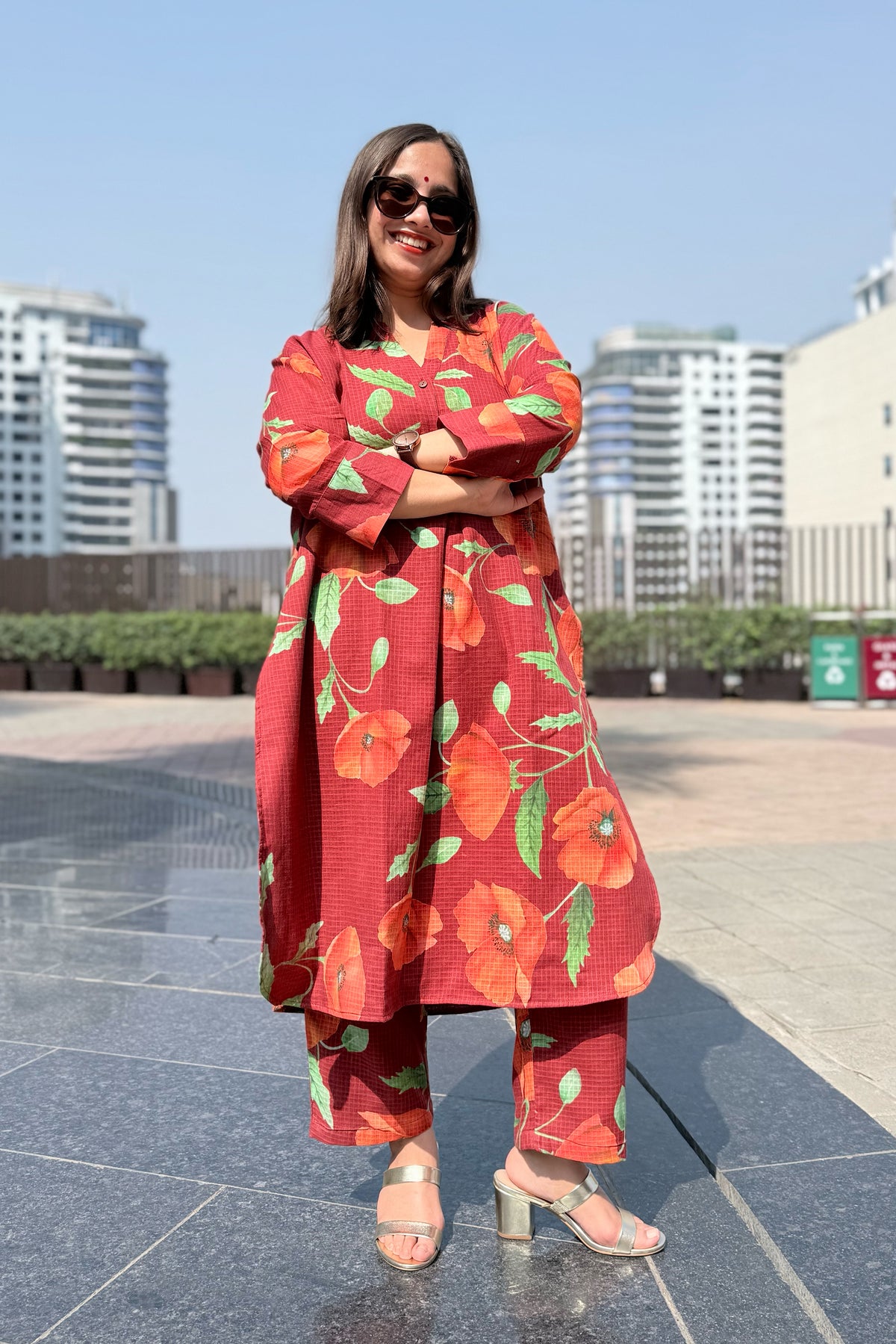 Poppy Wine Kurta Set