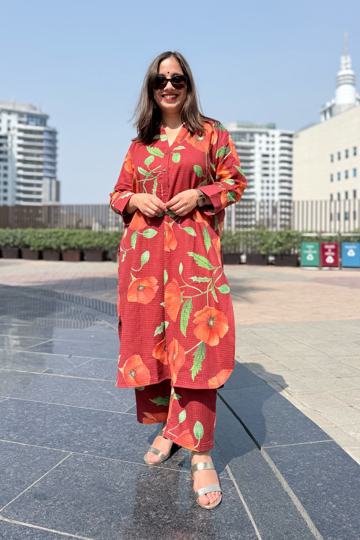 Poppy Wine Kurta Set