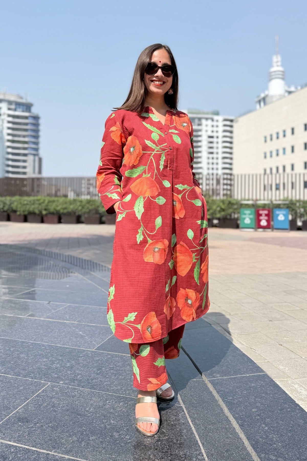 Poppy Wine Kurta Set