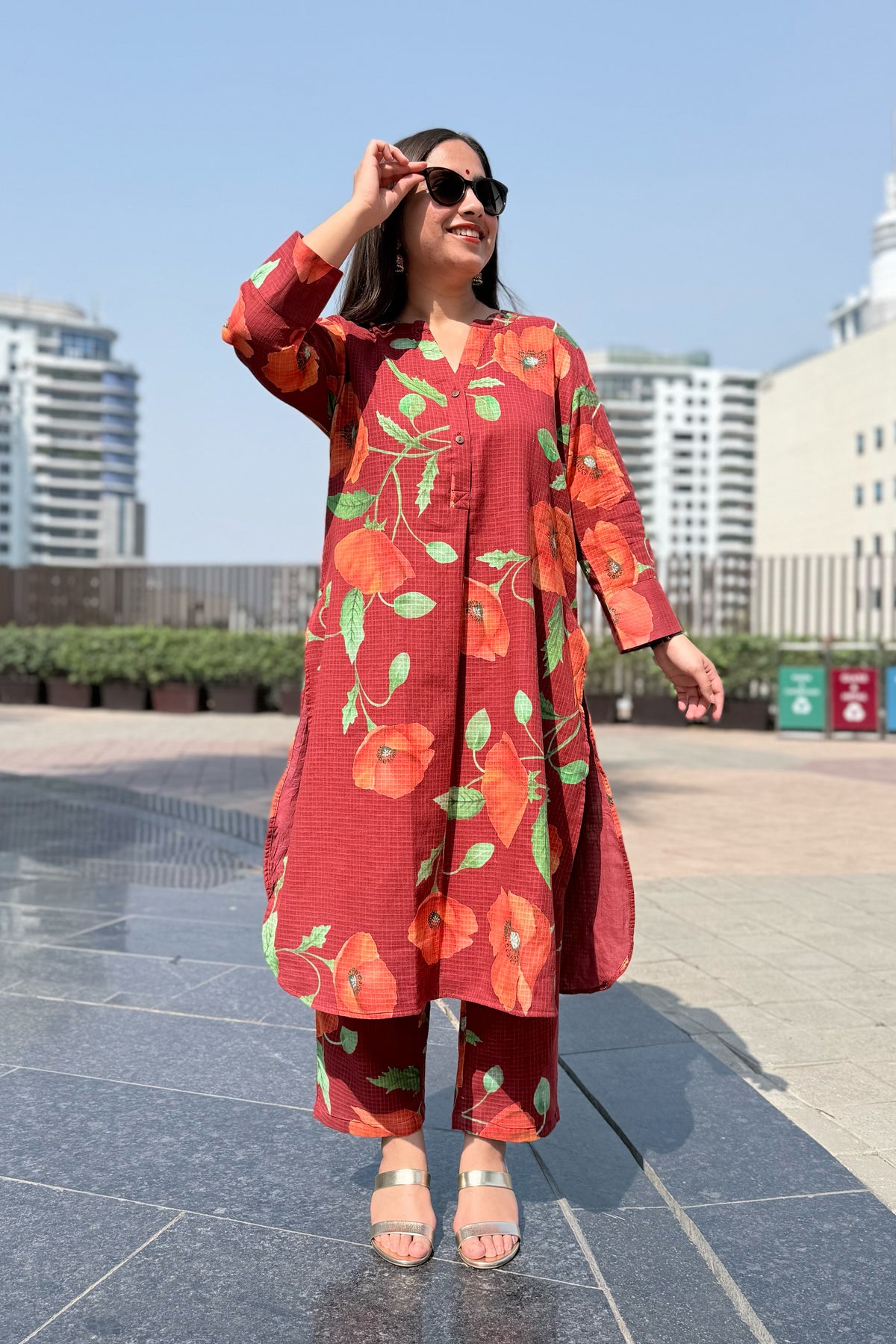 Poppy Wine Kurta Set