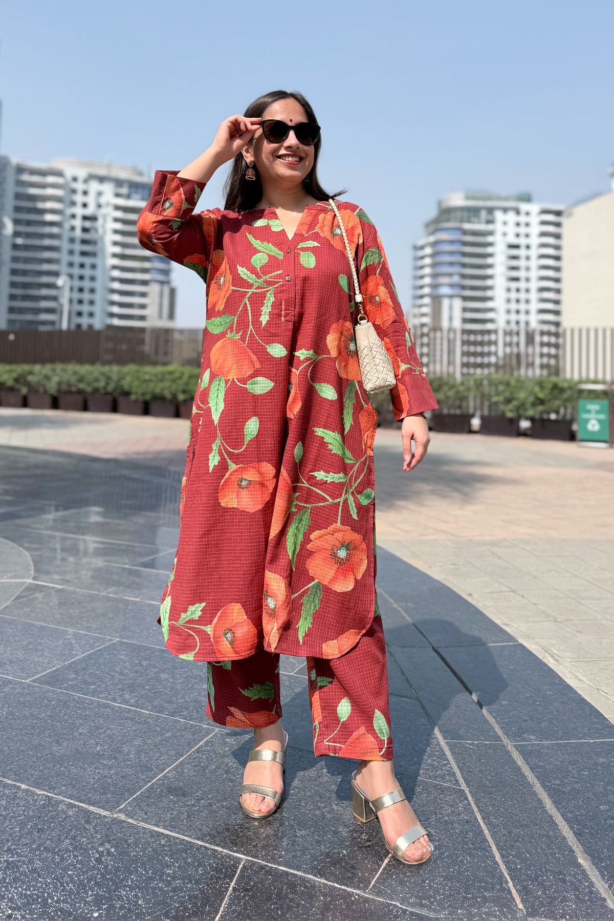 Poppy Wine Kurta Set