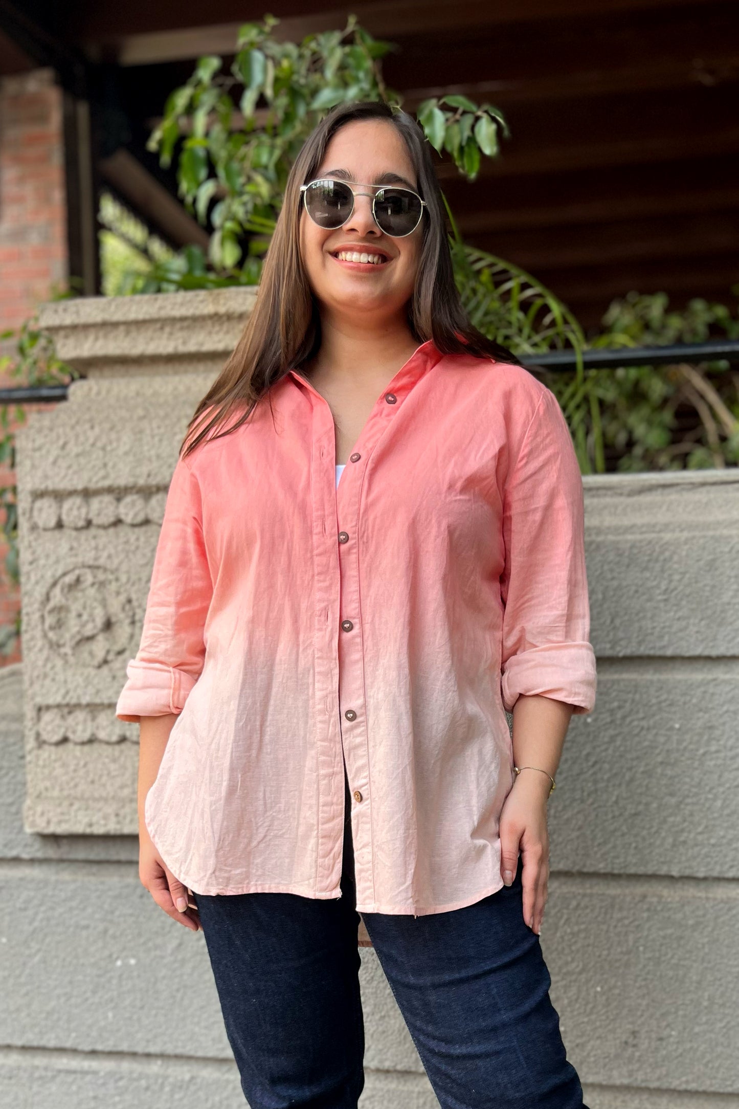 Peach Fuzz Dip Dyed Shirt