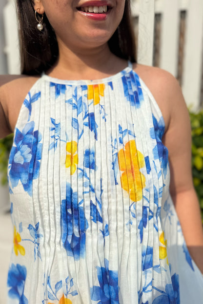 Blue Reverie Halter Neck Dress