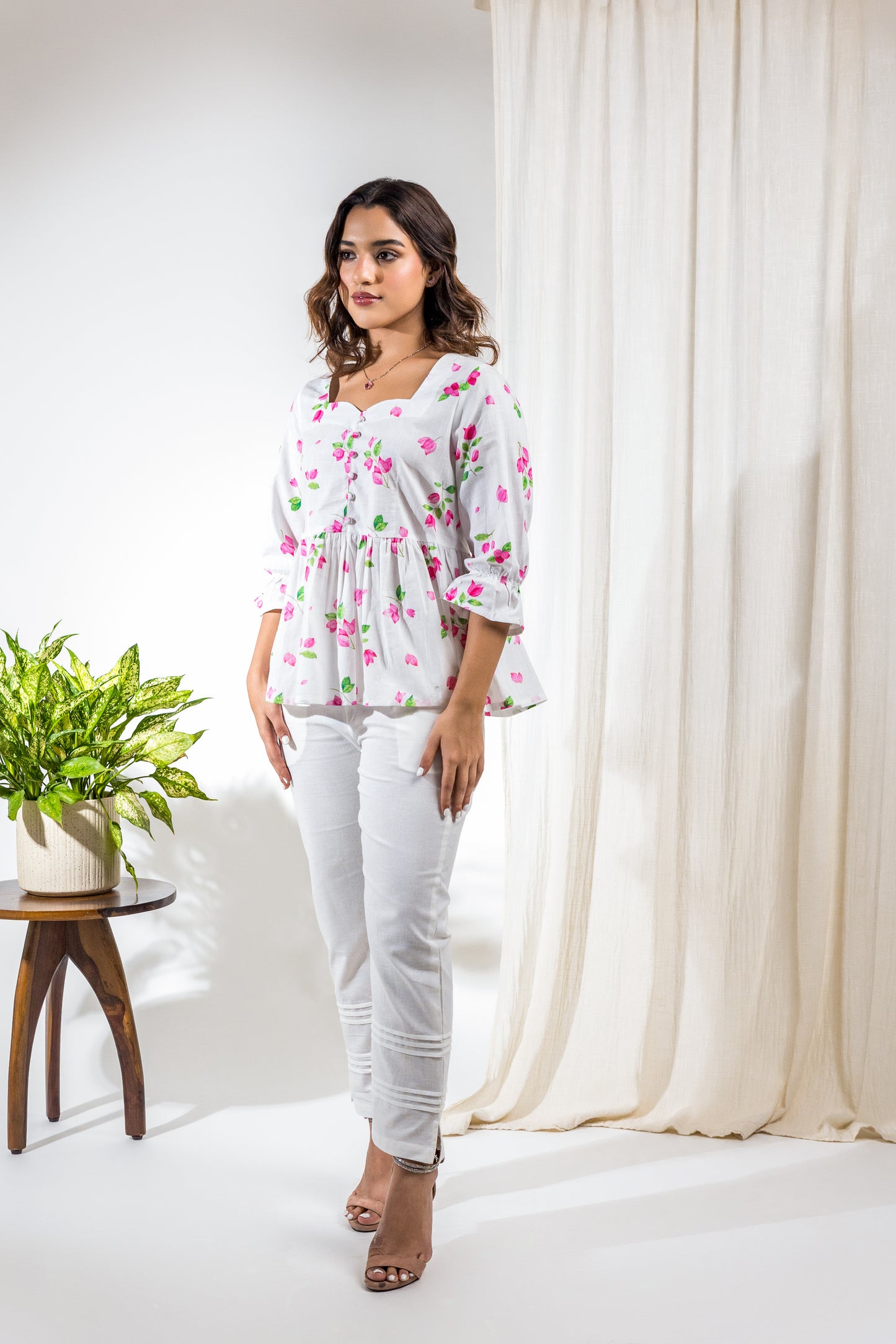 White Bougainvillea Sweetheart Top